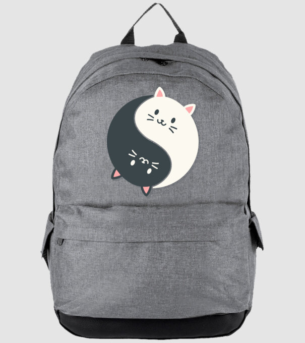 Pisicuțe Yin Yang model gri pe tricou