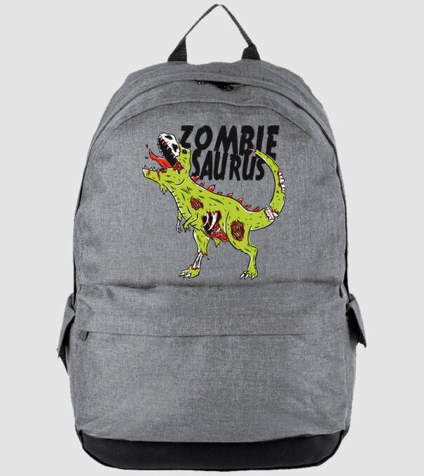 Zombiesaurus - Dinozaur Zombie model gri pe tricou