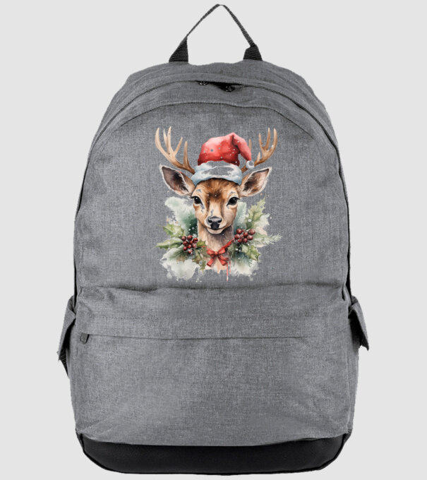 Festive Reindeer model gri pe tricou
