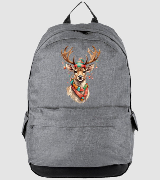 Festive Reindeer model gri pe tricou