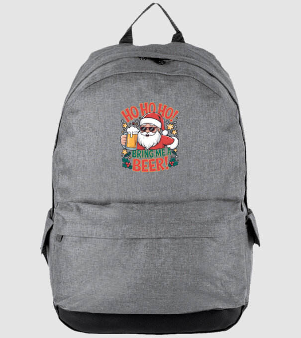 HO HO HO bring me a BEER santa Alb model gri pe tricou
