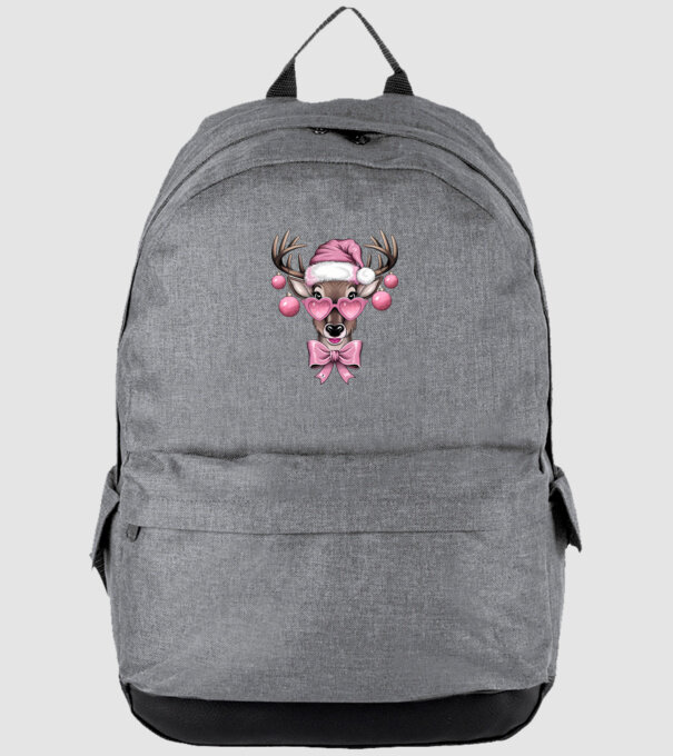Pink Xmas Reindeer model gri pe tricou