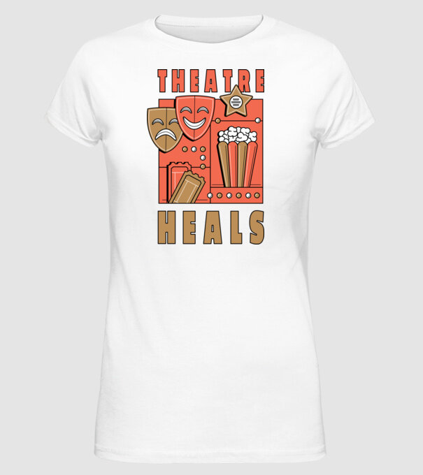 Teatrul vindecă model alb pe tricou