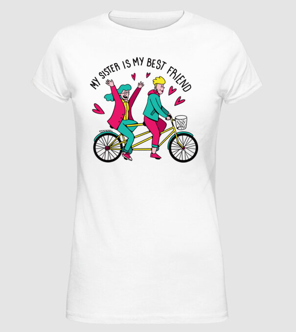 Sora mea este cea mai bună prietenă model alb pe tricou