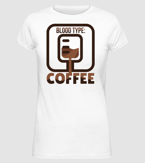 Grupa mea de sânge este cafeaua model alb pe tricou