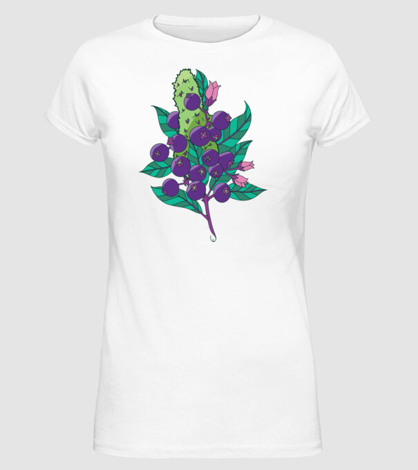 Arbust de afine model alb pe tricou