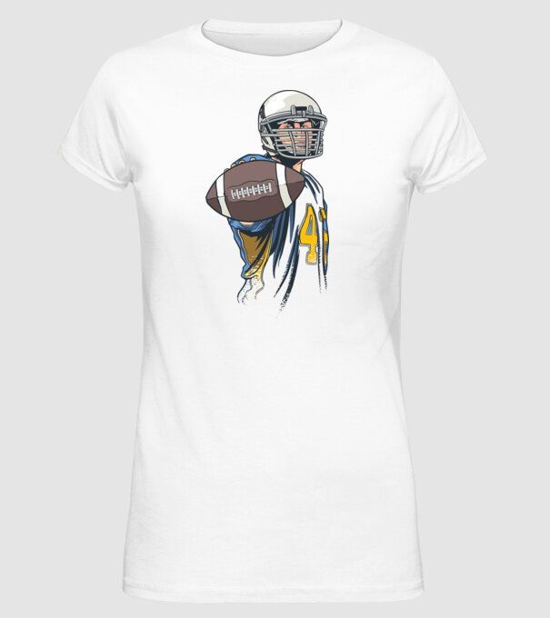 Jucător de fotbal American model alb pe tricou