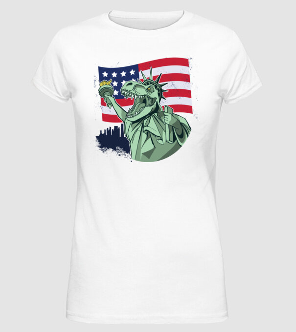 Ziua Independenței americane 4 iulie T-rex model alb pe tricou