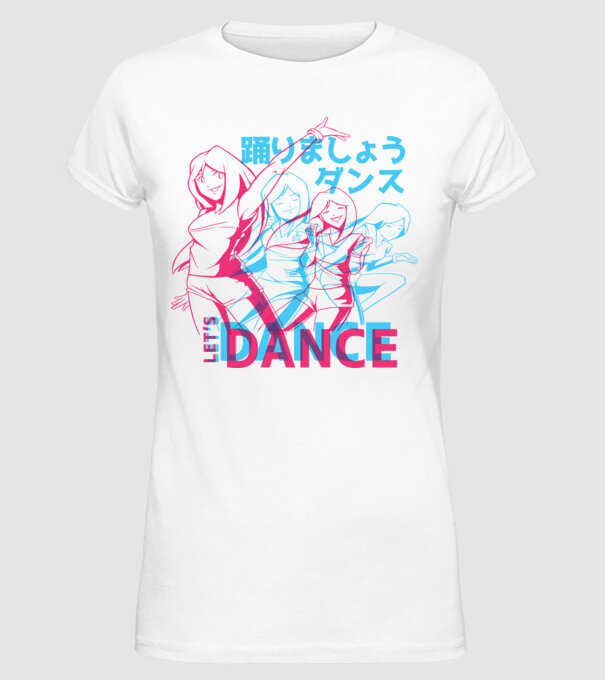 Anime Dance model alb pe tricou