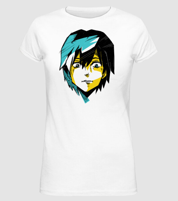 Cap Anime model alb pe tricou