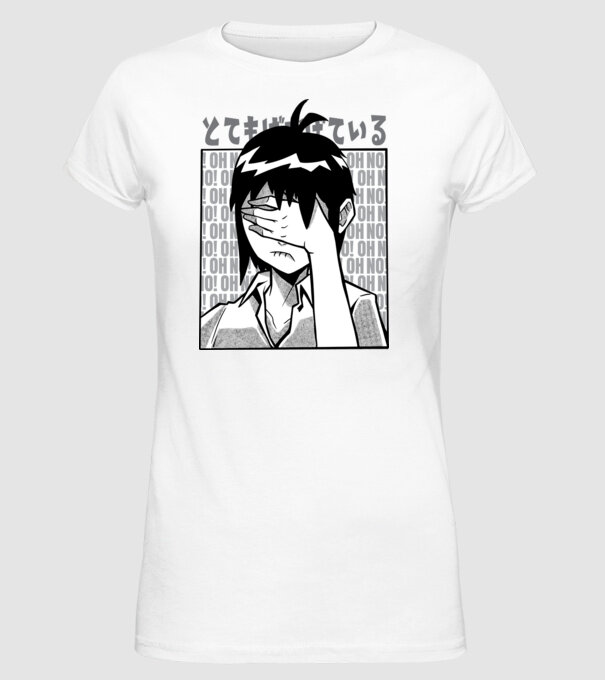 Cap Anime model alb pe tricou