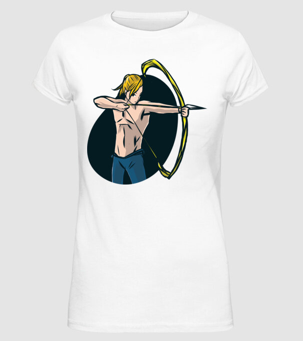Fată arcaș Anime model alb pe tricou