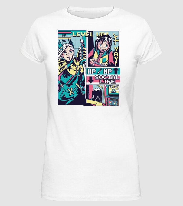 Anime Vaporwave benzi desenate model alb pe tricou