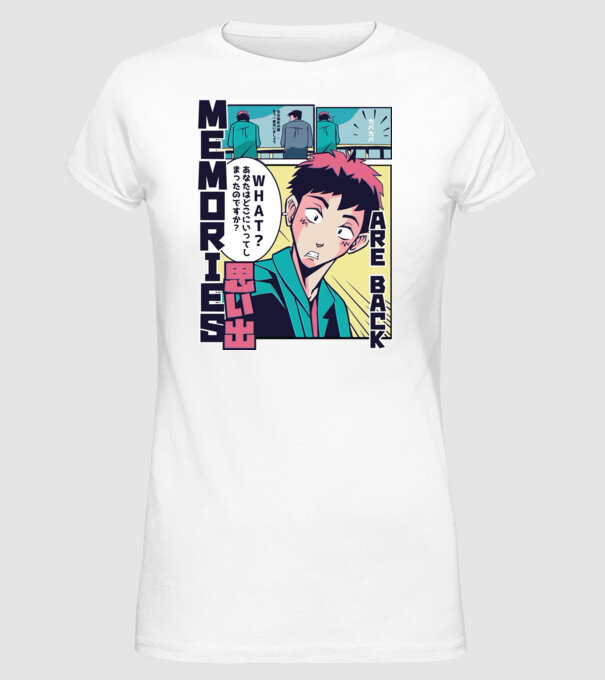 Anime Vaporwave benzi desenate model alb pe tricou