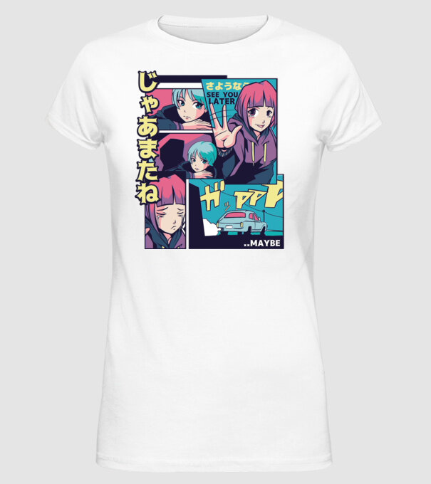 Anime Vaporwave See you Later model alb pe tricou
