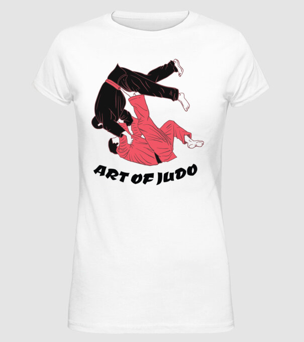 Art of Judo model alb pe tricou