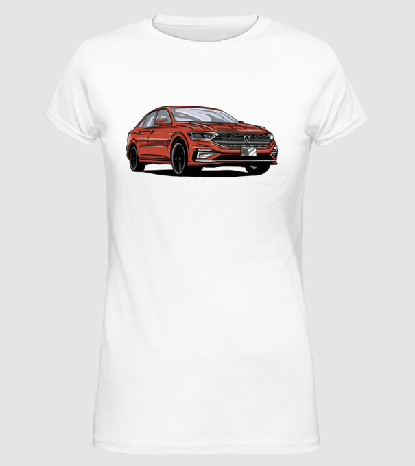 Mașină model alb pe tricou