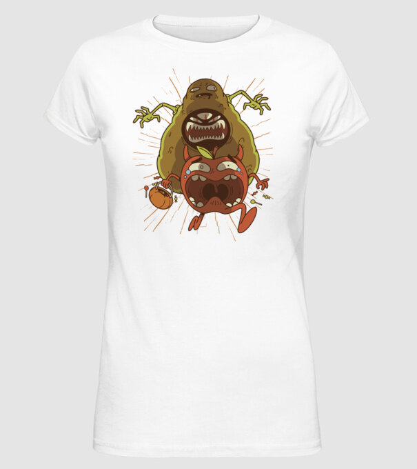 Monstru Avocado model alb pe tricou