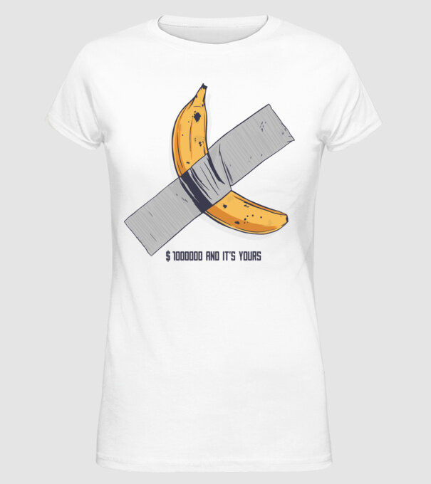 Ultima banană model alb pe tricou