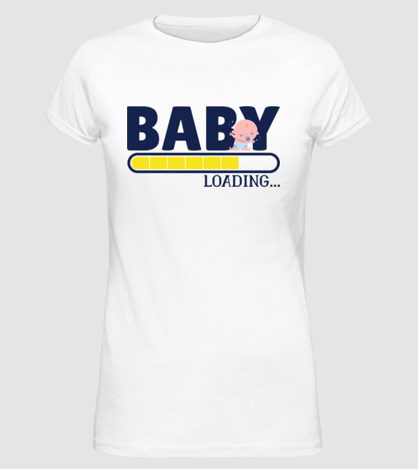 Baby is loading - tricou amuzant pentru mămici model alb pe tricou