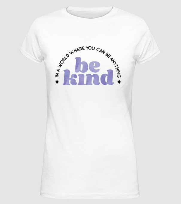 Be kind model alb pe tricou