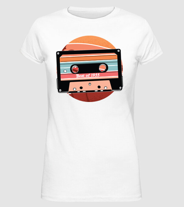 Best of 1955 retro Tape Birthday model alb pe tricou