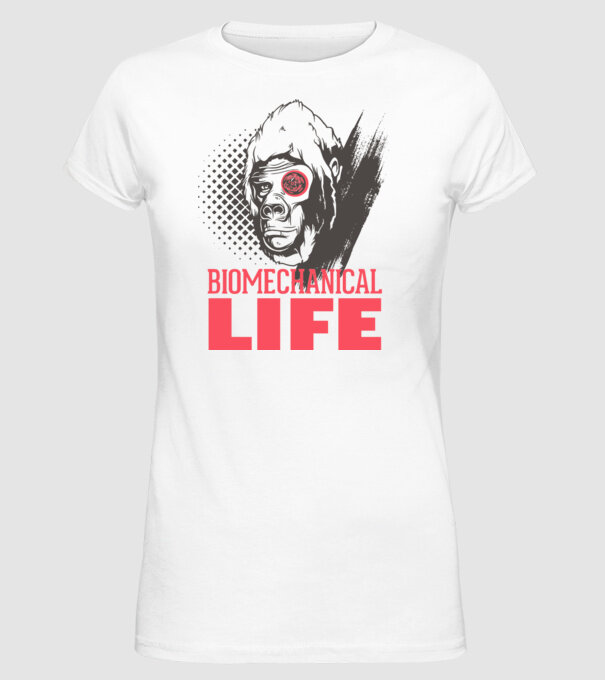 Biomechanical Life 2 model alb pe tricou