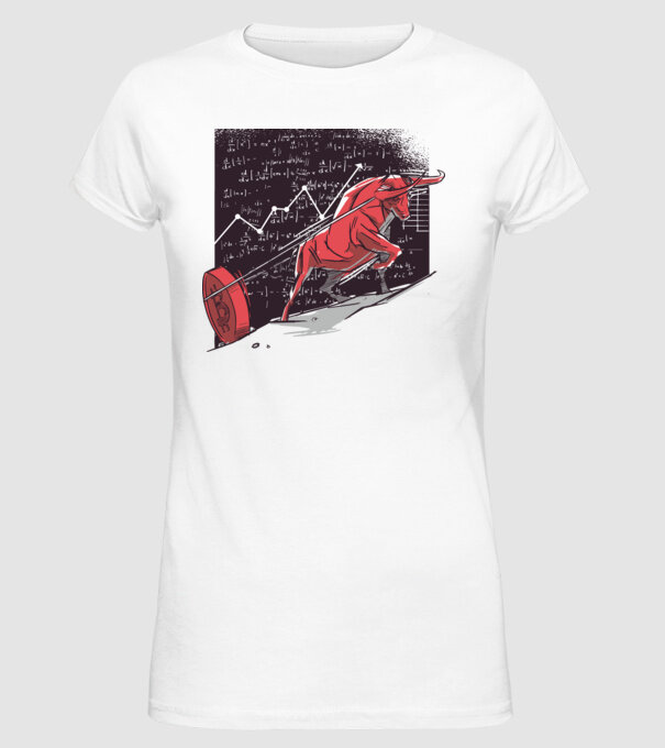 Taur Bitcoin model alb pe tricou