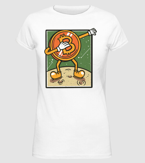 Bitcoin DAB model alb pe tricou