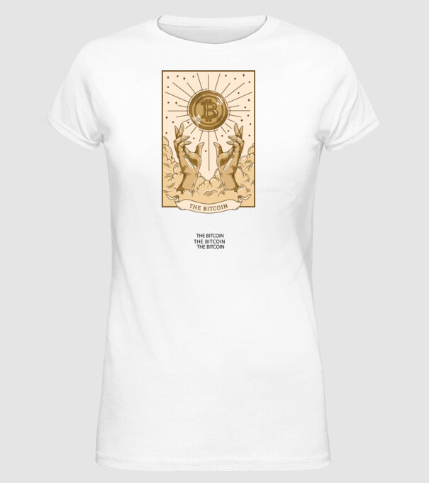 Religie Bitcoin model alb pe tricou