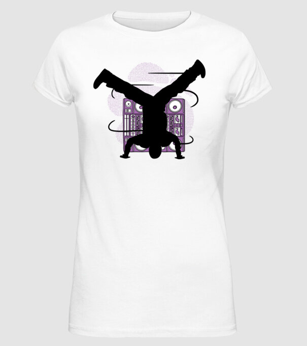 Dansator Break model alb pe tricou