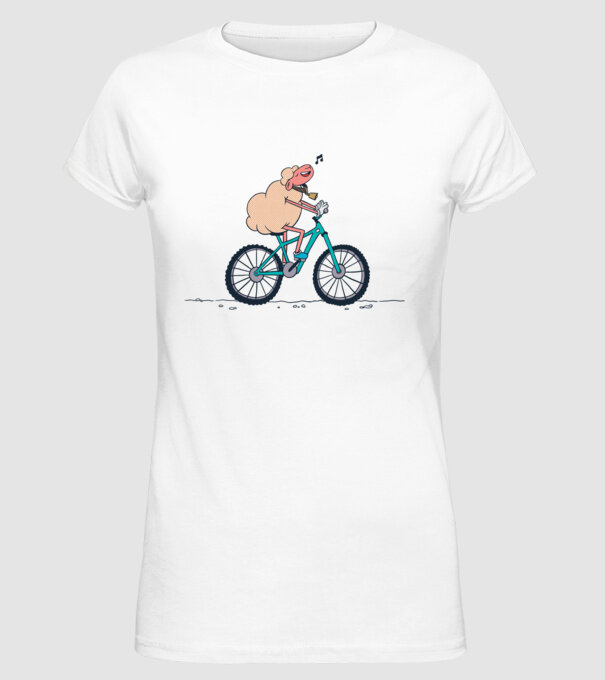 Miel cu bicicletă model alb pe tricou