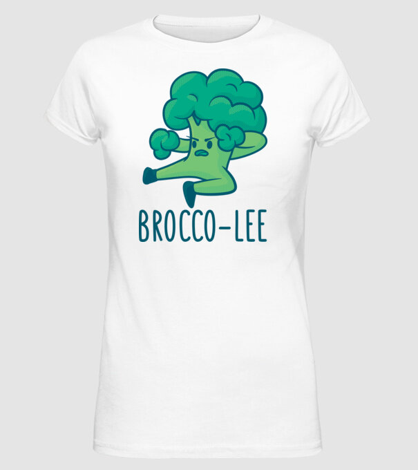 Brocco-Lee - Broccoli Karate model alb pe tricou