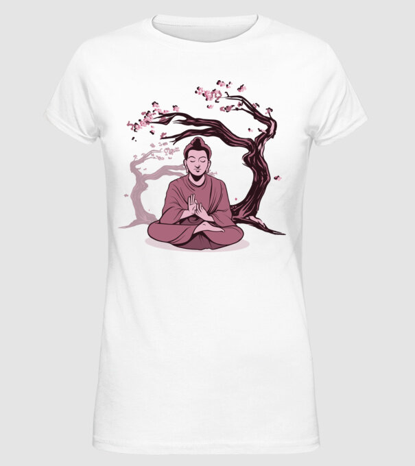 Buddha Meditație model alb pe tricou