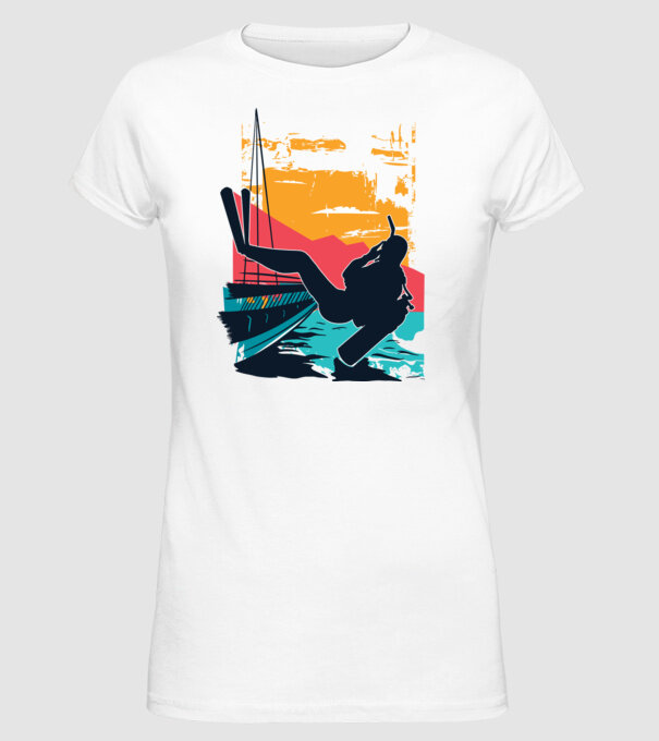 Tricou Scafandru Retro model alb pe tricou