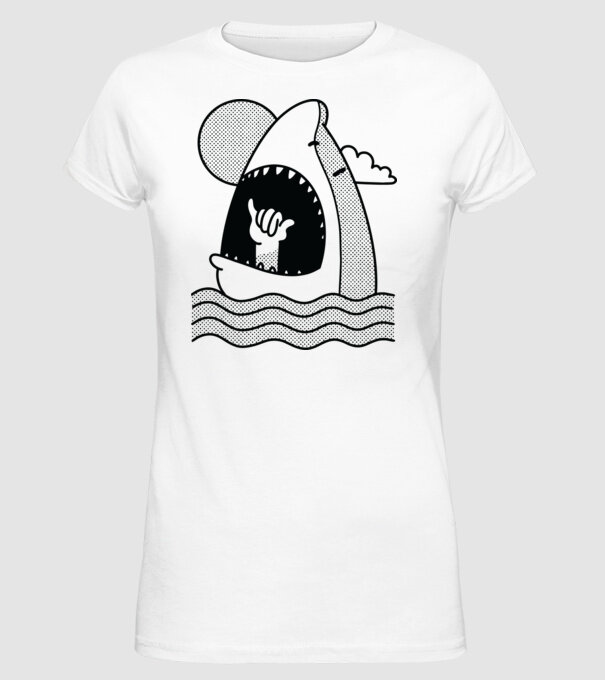 Rechin Aloha model alb pe tricou