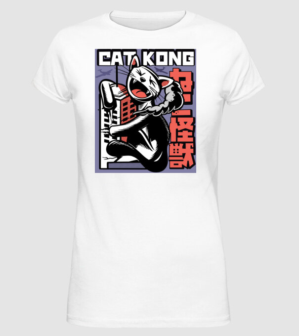 Cat Kong model alb pe tricou