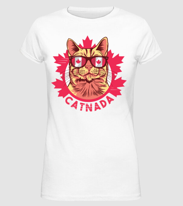 Catnada model alb pe tricou