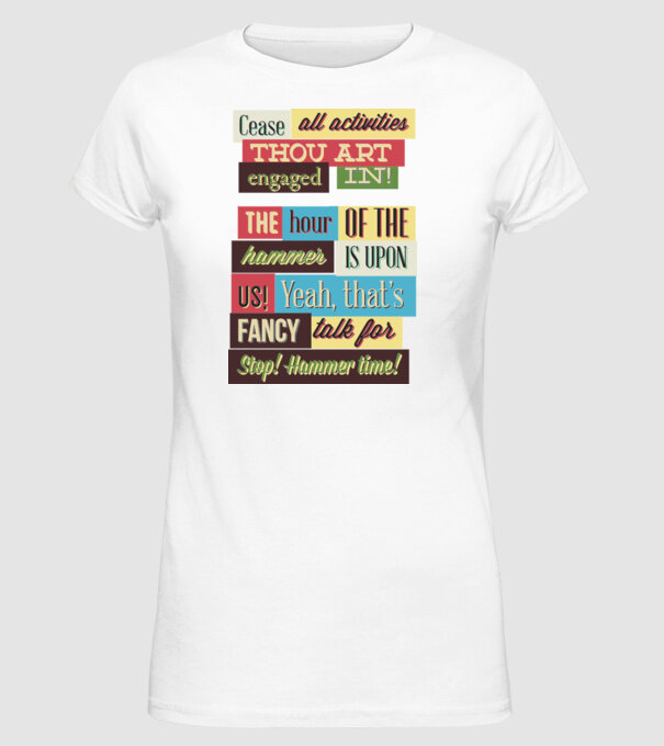 Cease all activities thou art engaged in model alb pe tricou