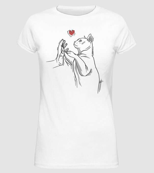 Prietenie Pisică Cal model alb pe tricou