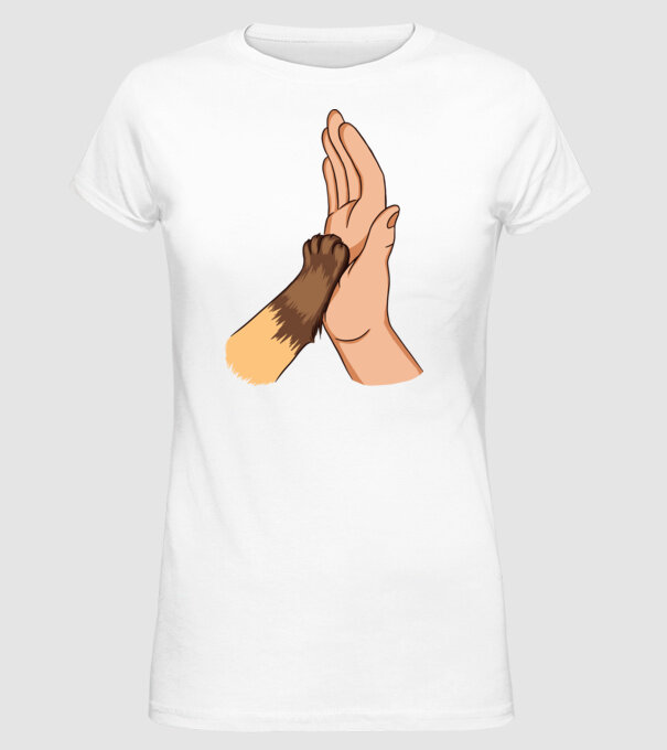 Labă de Pisică model alb pe tricou