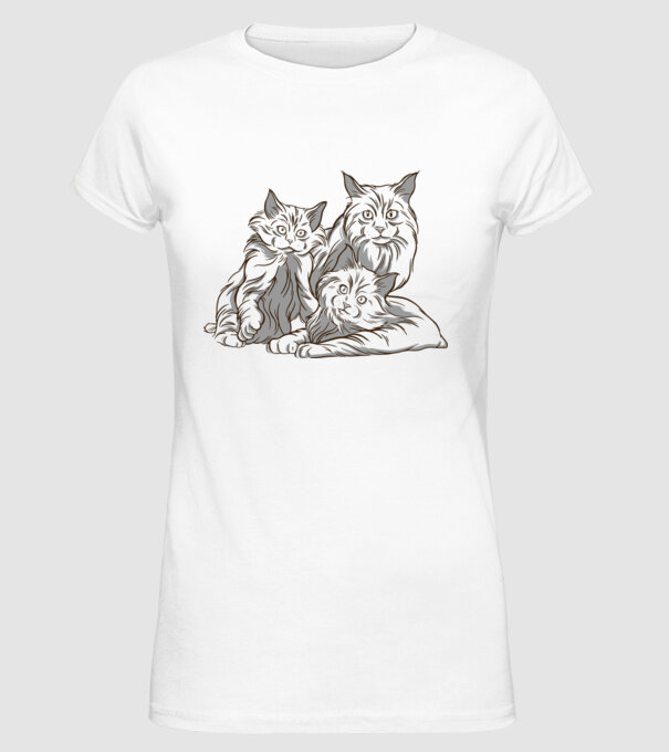 Pisicuțe model alb pe tricou