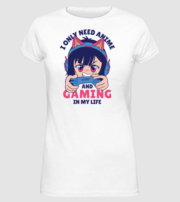 Am nevoie doar de Anime și Jocuri model alb pe tricou
