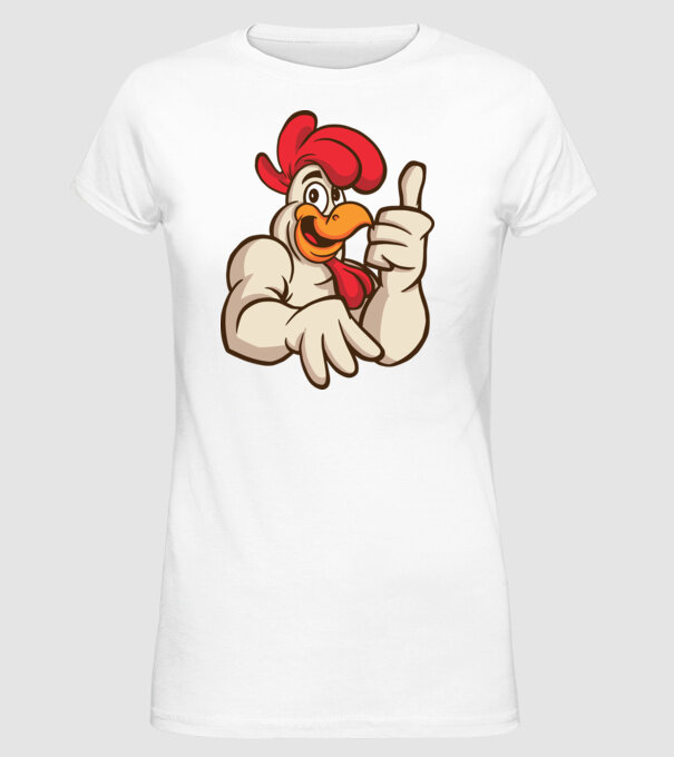 Pui model alb pe tricou