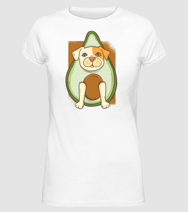Pitbull Drăguț Avocado model alb pe tricou
