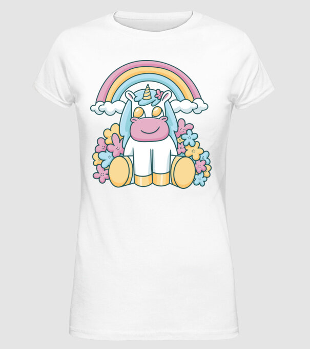 Unicorn drăguț model alb pe tricou