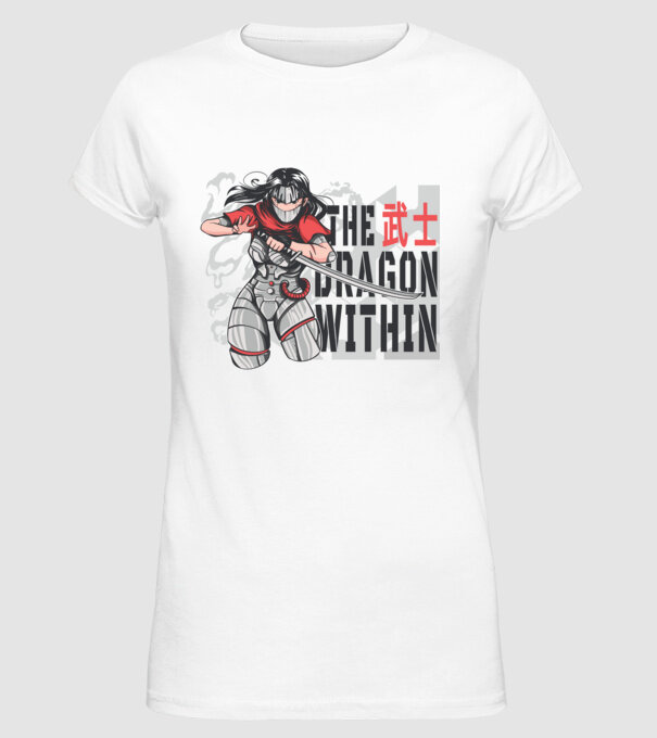 Cyborg Ninja fată Anime model alb pe tricou
