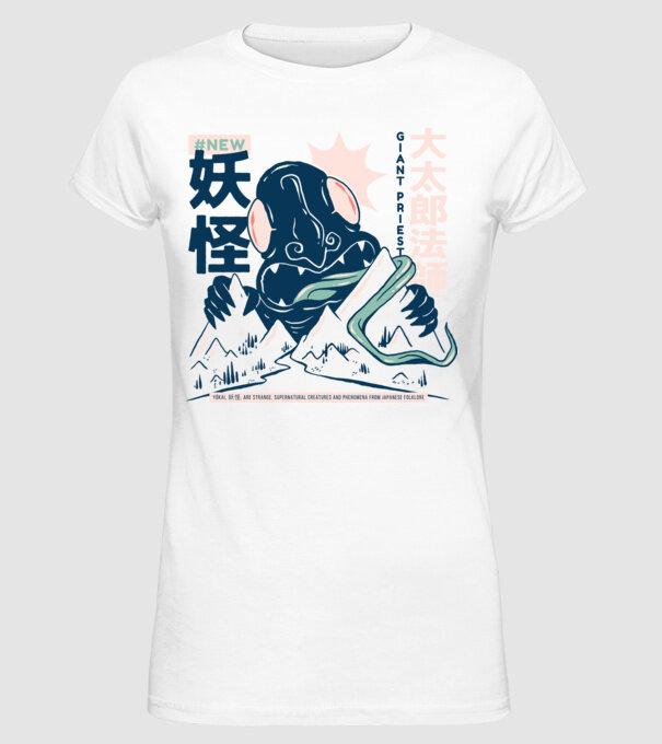 Daidarabotchi Yokai Anime model alb pe tricou