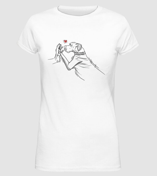 Dog danez bate palma model alb pe tricou
