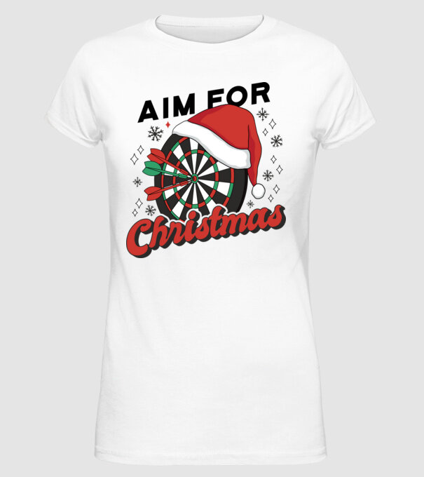 Darts Crăciun model alb pe tricou